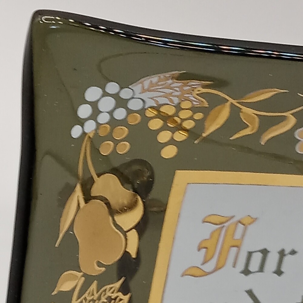 FRIENDS Thank You Lord Hostess Gift Black Glass Tray Housewarming Thanksgiving - Picture 3 of 6